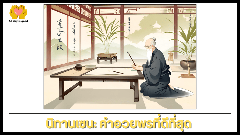 นิทานเซน เรื่อง คำอวยพรที่ดีที่สุด ดังนี้ ในงานวันเกิดมหาเศรษฐี ท่านพระอาจารย์เซนเชียนหยามอบคำอวยพรที่มีความหมายลึกซึ้งเกี่ยวกับความตาย โดยชี้ว่าเป็นสัจธรรมที่ทุกคนต้องยอมรับ การรับรู้ถึงความตายช่วยให้เข้าใจถึงความสำคัญของชีวิตและลดความทุกข์ที่อาจเกิดขึ้นในครอบครัว.